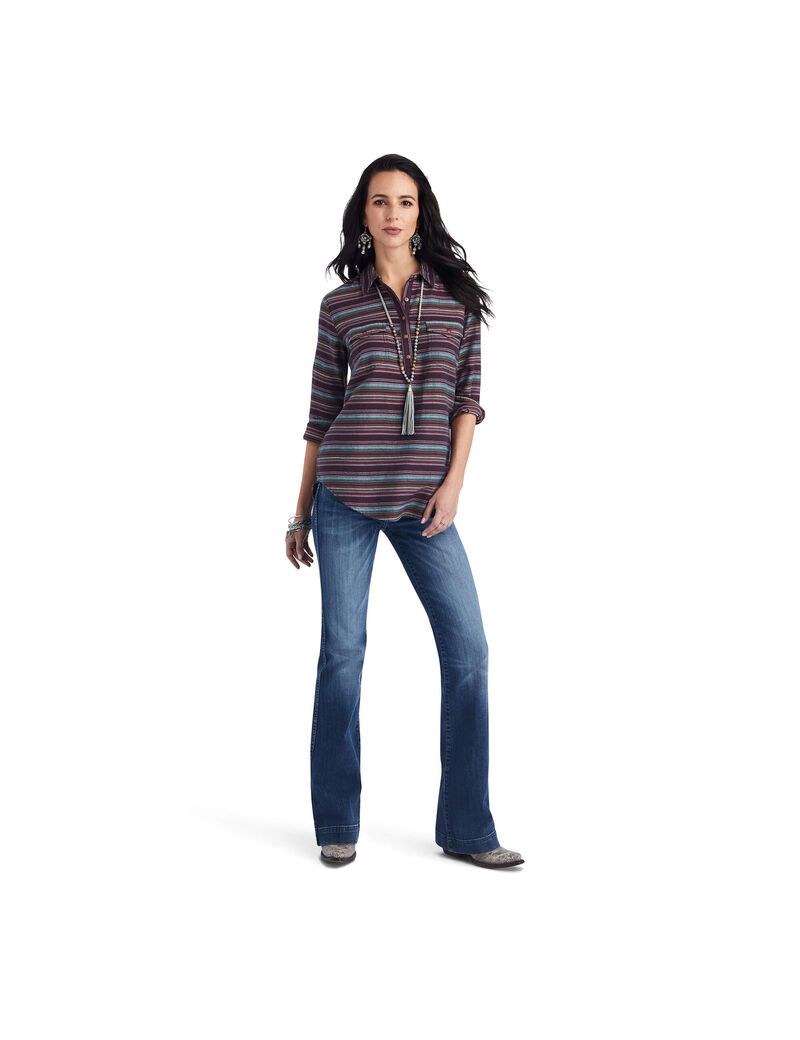 Hauts Ariat REAL Billie Jean Popover Stripes | 409217DQM