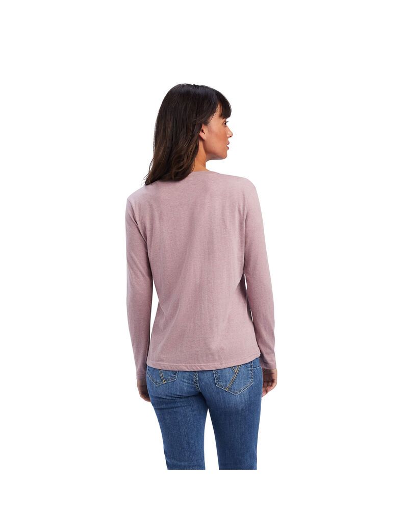 Hauts Ariat REAL Chest Logo Relaxed Tee Rose | 810935UVI