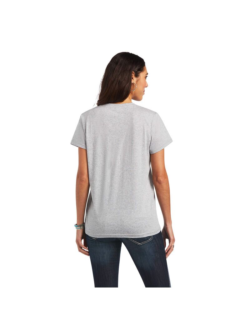 Hauts Ariat REAL Cow Pasture Tee Grise | 629078WFM