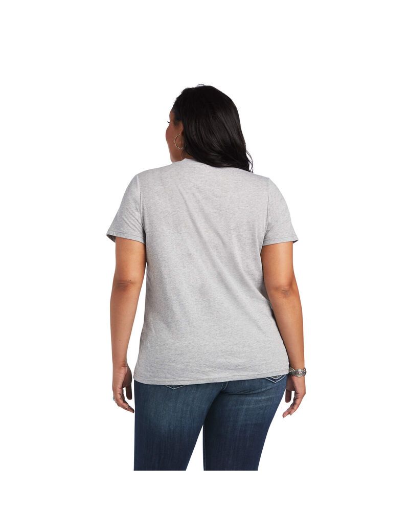 Hauts Ariat REAL Cow Pasture Tee Grise | 629078WFM