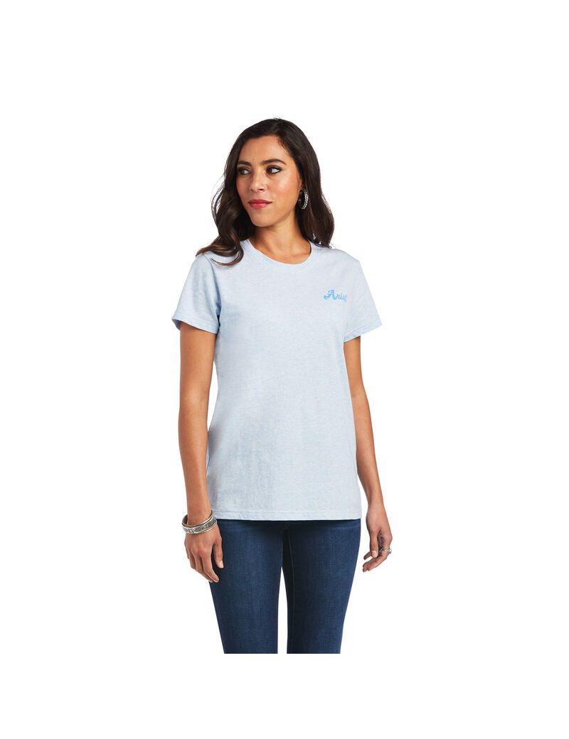 Hauts Ariat REAL Flag Waver Tee Bleu | 214973RMG