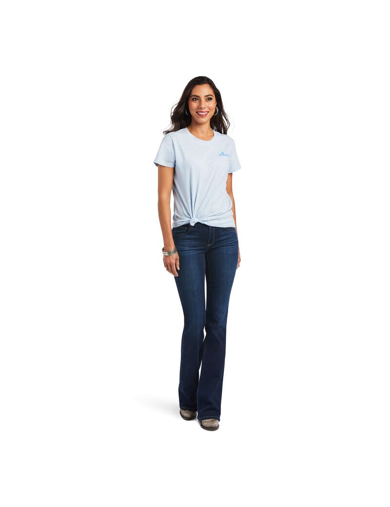 Hauts Ariat REAL Flag Waver Tee Bleu | 214973RMG