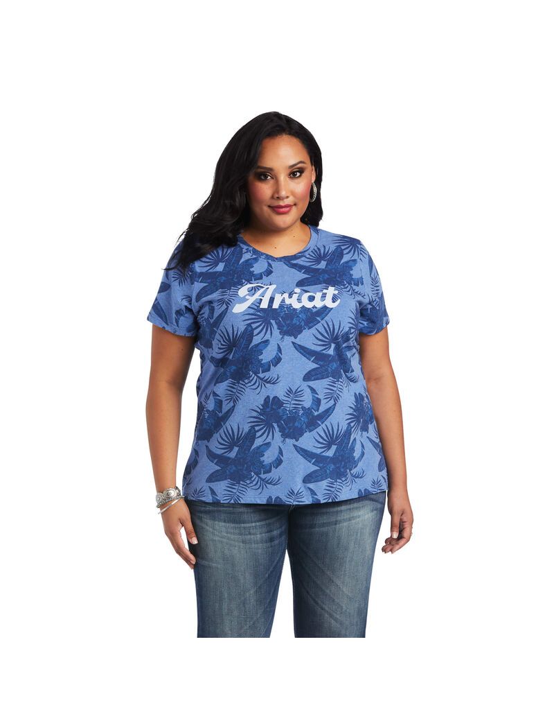 Hauts Ariat REAL Island Tee Grise | 871354ZHG