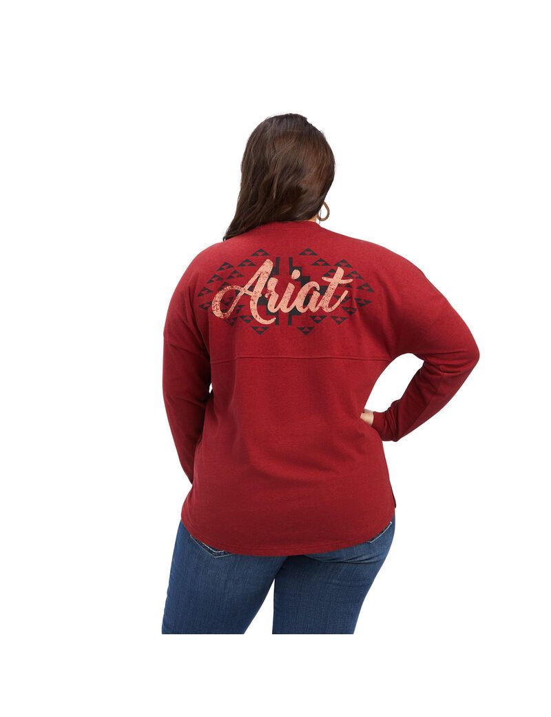 Hauts Ariat REAL Oversized Graphique Rouge Foncé | 071589WDH