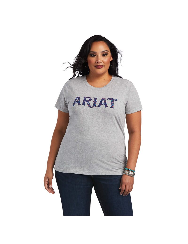 Hauts Ariat REAL Tribal Lore Relaxed Tee Grise | 862379BKX