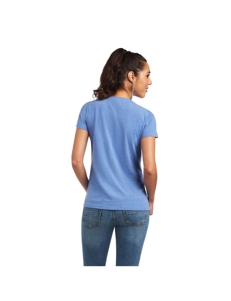 Hauts Ariat REAL Tropic Steerhead Tee Bleu | 097823EPY