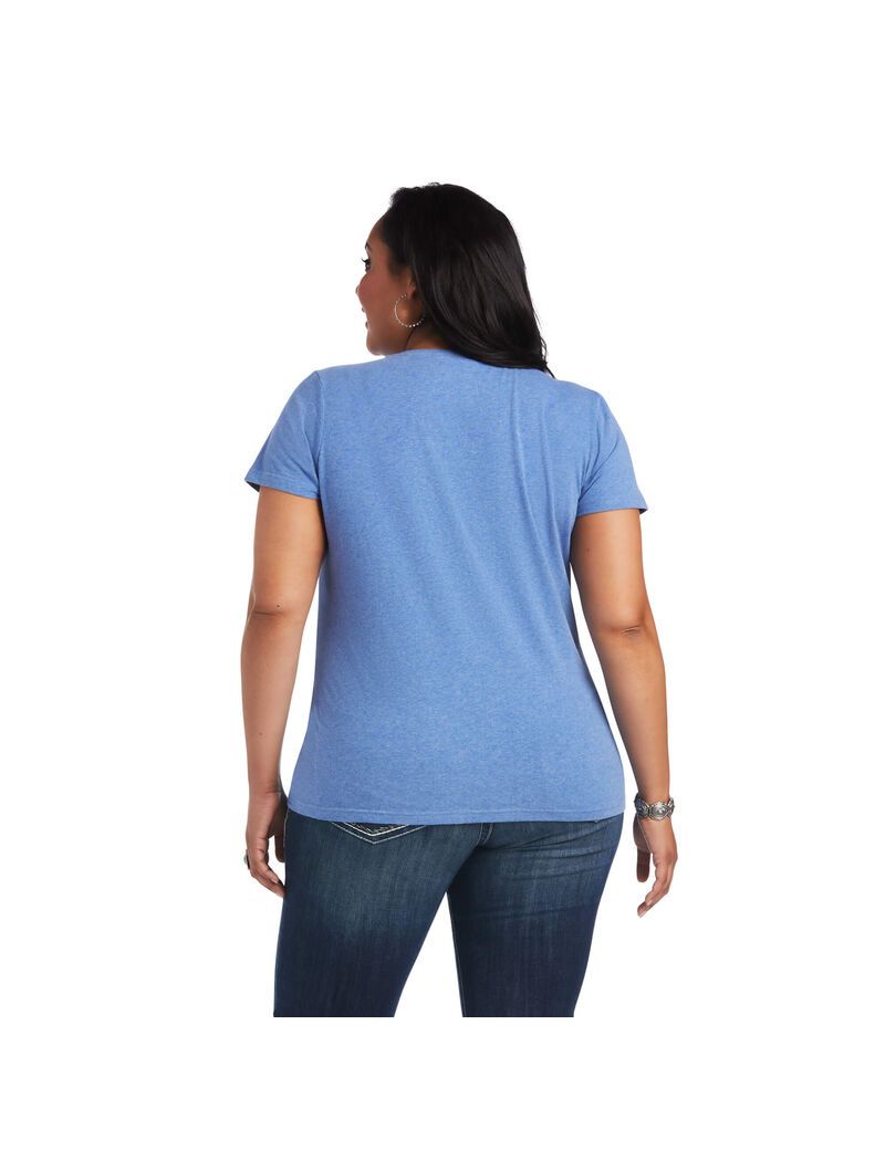 Hauts Ariat REAL Tropic Steerhead Tee Bleu | 097823EPY