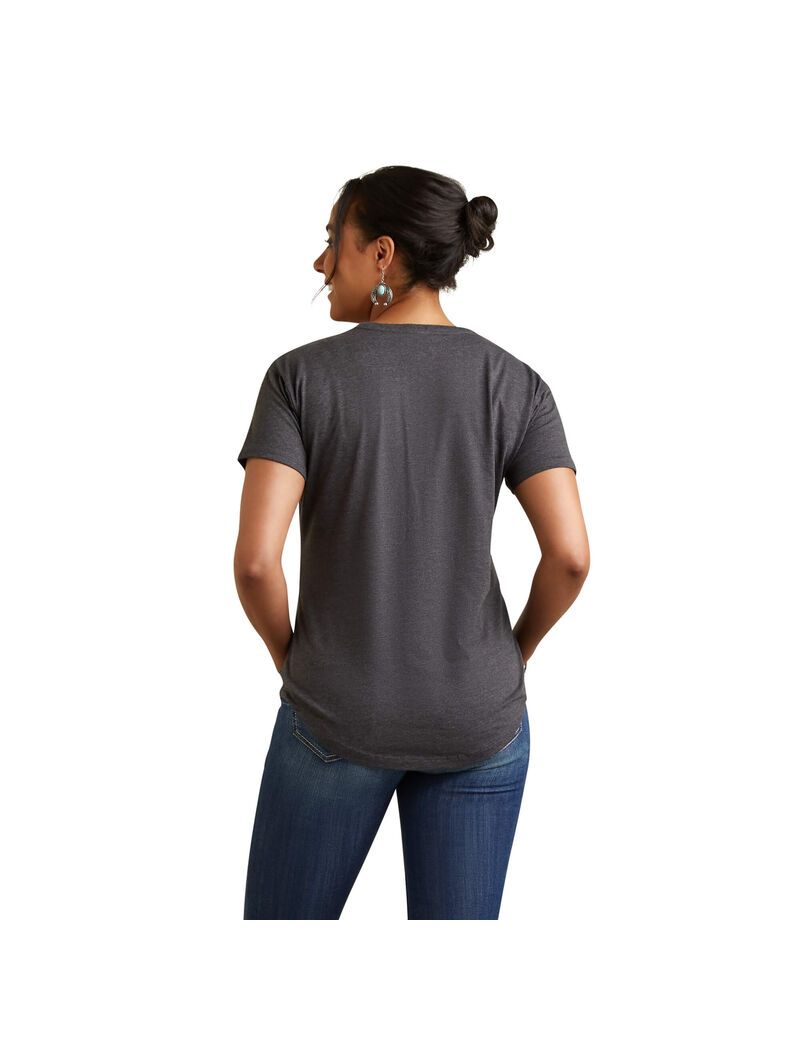 Hauts Ariat Spur Script Tee Grise | 129543UKQ