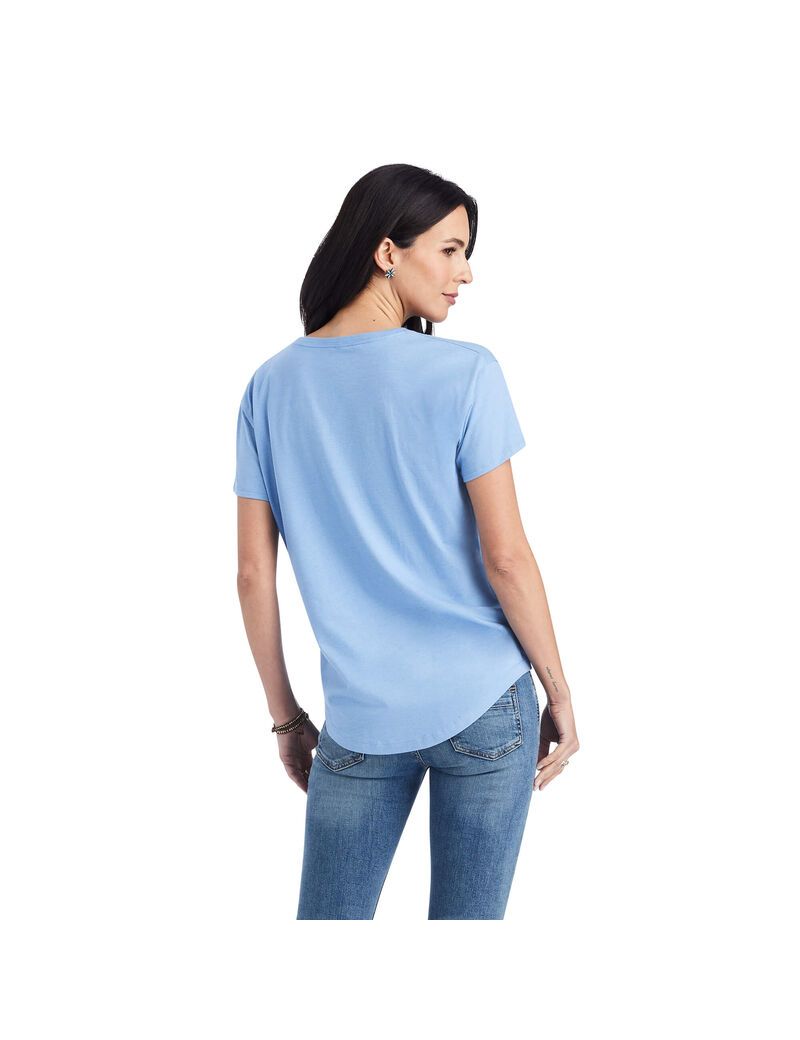 Hauts Ariat Sunset Arc Tee Bleu | 602184LRT