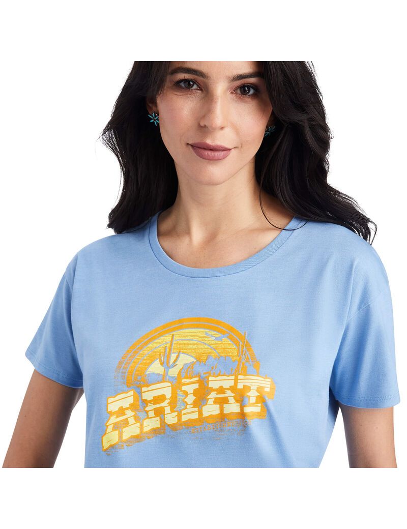 Hauts Ariat Sunset Arc Tee Bleu | 602184LRT