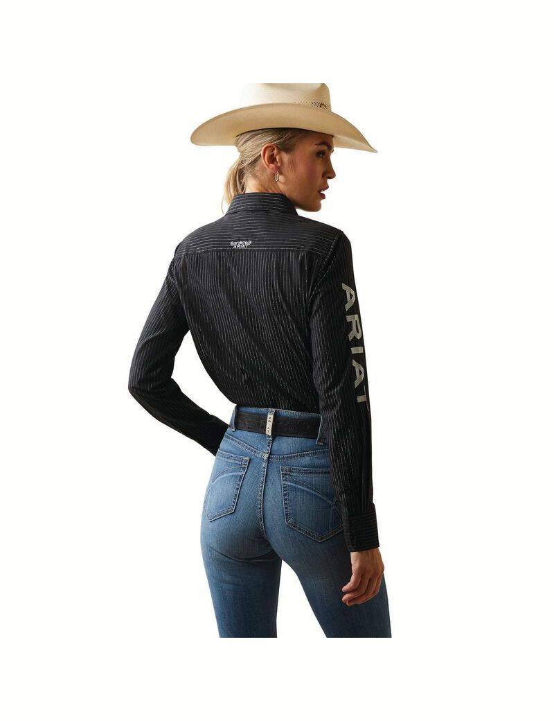 Hauts Ariat Team Kirby Stretch Noir Argent | 602749HTP