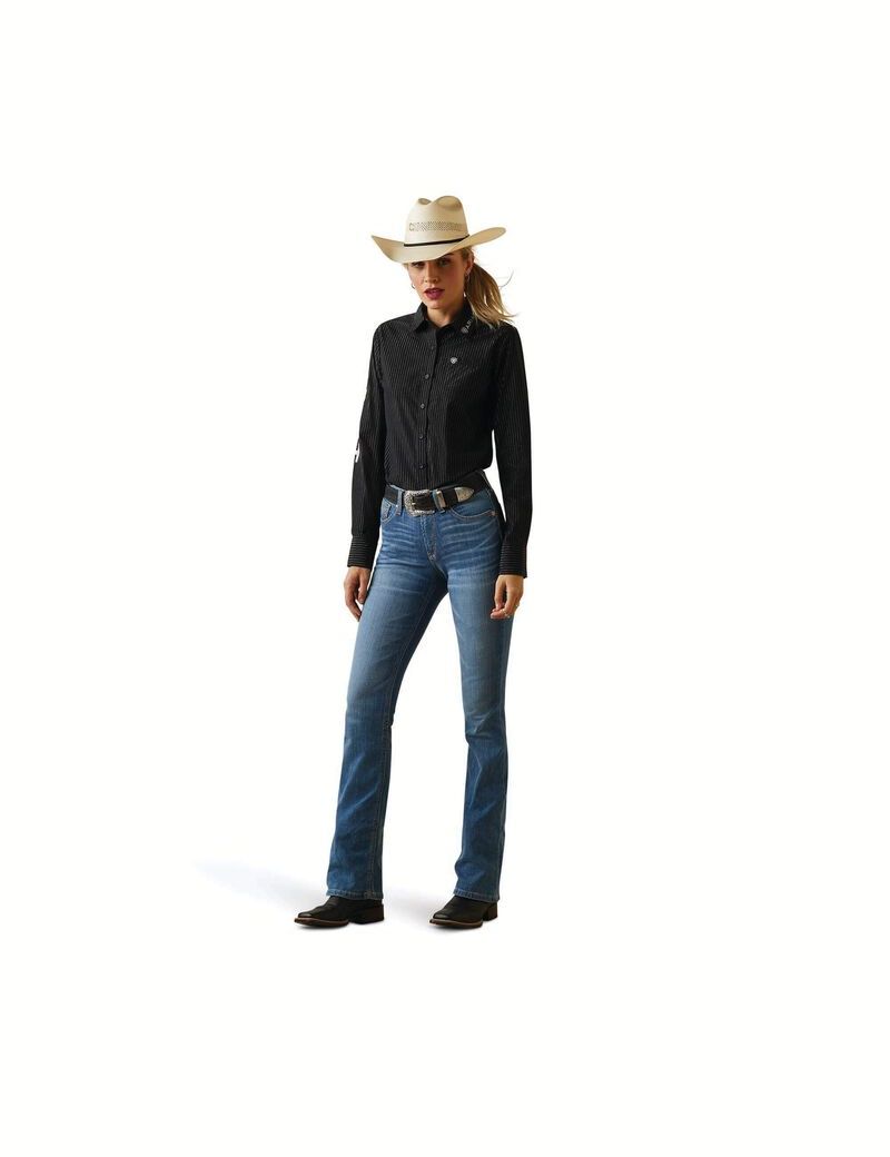 Hauts Ariat Team Kirby Stretch Noir Argent | 602749HTP