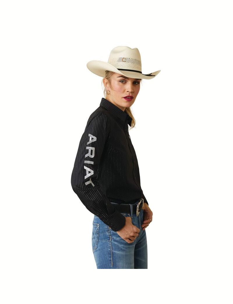 Hauts Ariat Team Kirby Stretch Noir Argent | 602749HTP