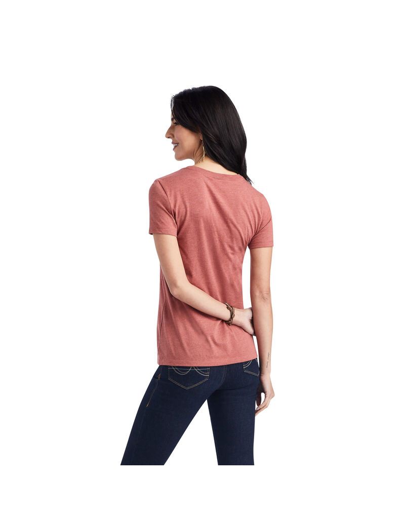 Hauts Ariat Wheat Script Tee Rouge | 062931ZTK