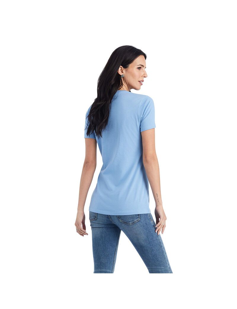 Hauts Ariat Wild Heart Tee Bleu Clair | 328750COG