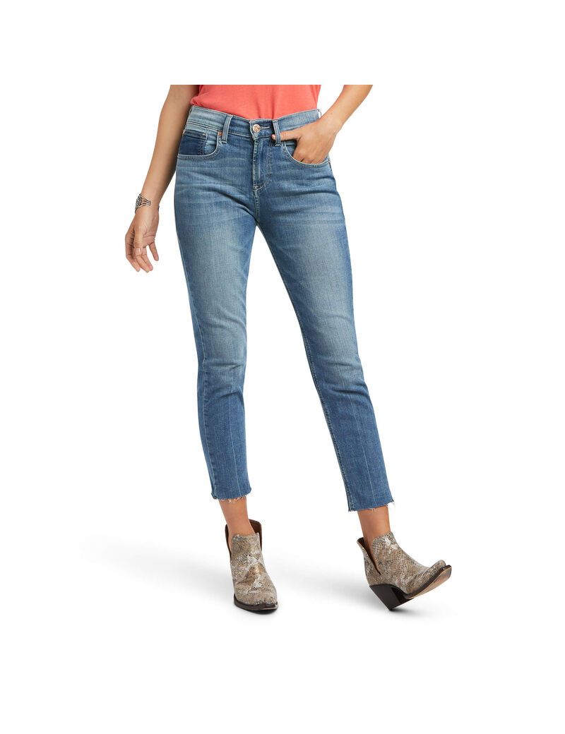 Jean Ariat Boyfriend High Rise Jordana Droit Multicolore | 954172NRX