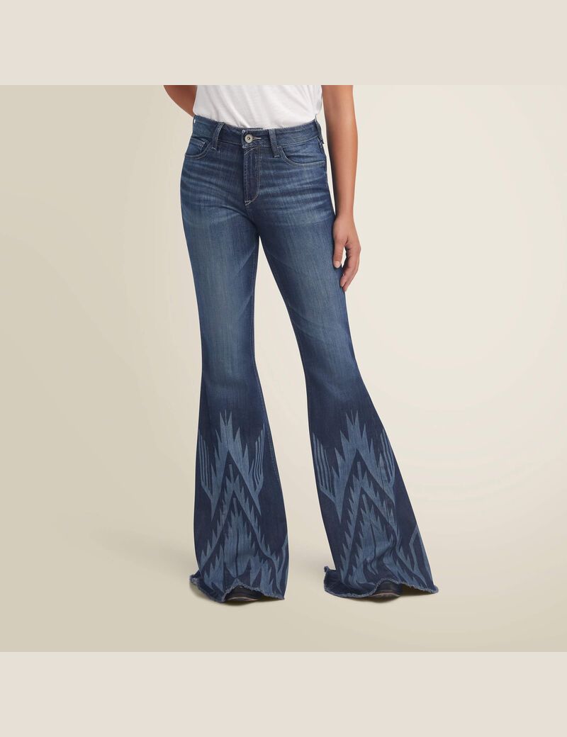 Jean Ariat High Rise Chimayo Extreme Flare Multicolore | 728056YZI