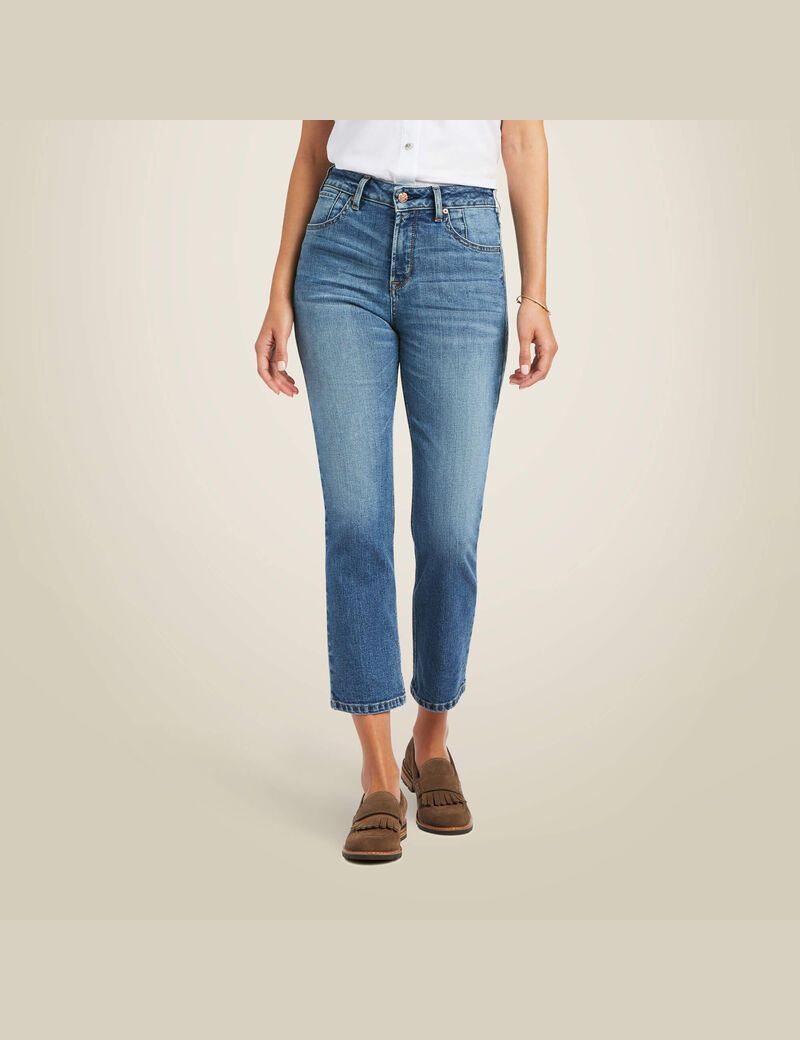 Jean Ariat Premium High Rise Droit Crop Bleu | 286439UID