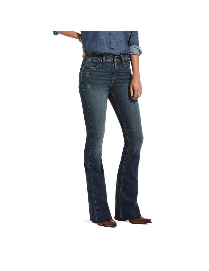 Jean Ariat Premium High Rise Flare Bleu | 256049FYV