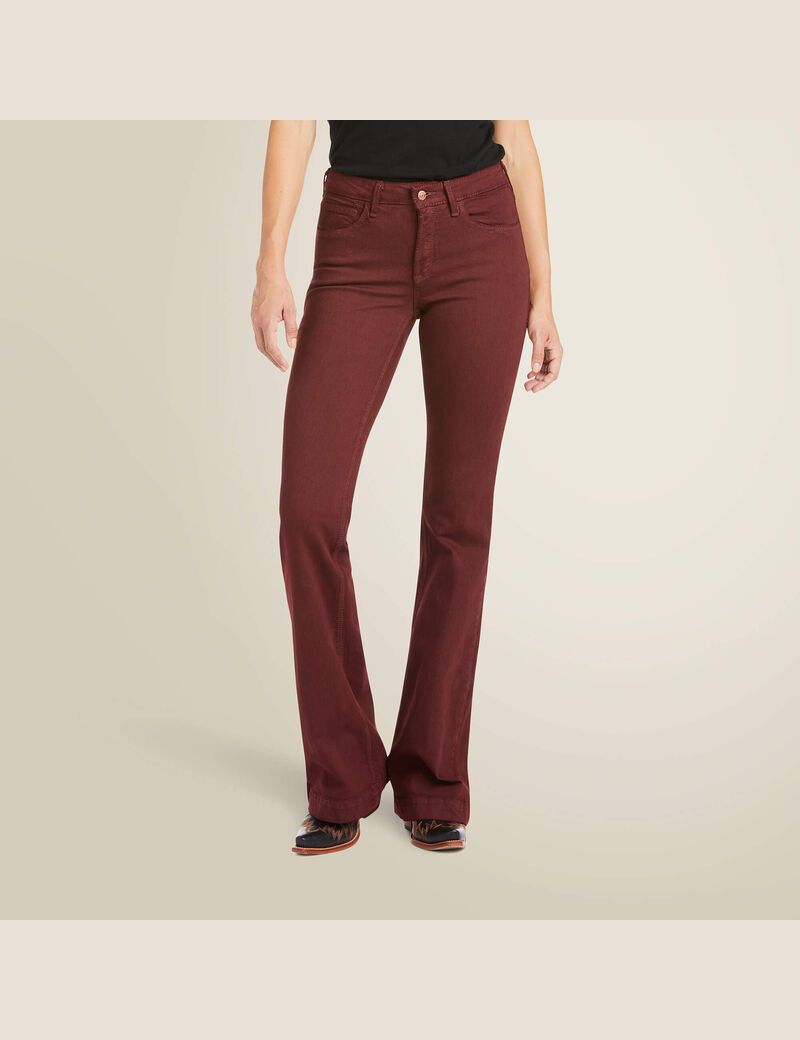 Jean Ariat Slim Trouser Ella Larges Leg Rose | 852631VOQ