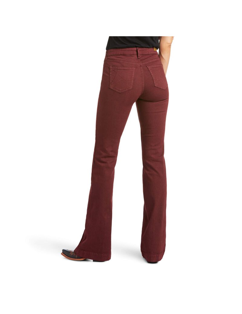 Jean Ariat Slim Trouser Ella Larges Leg Rose | 852631VOQ