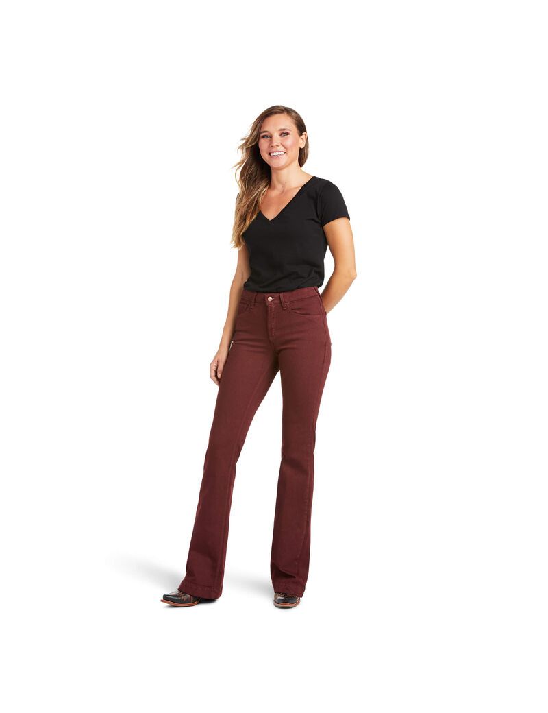 Jean Ariat Slim Trouser Ella Larges Leg Rose | 852631VOQ