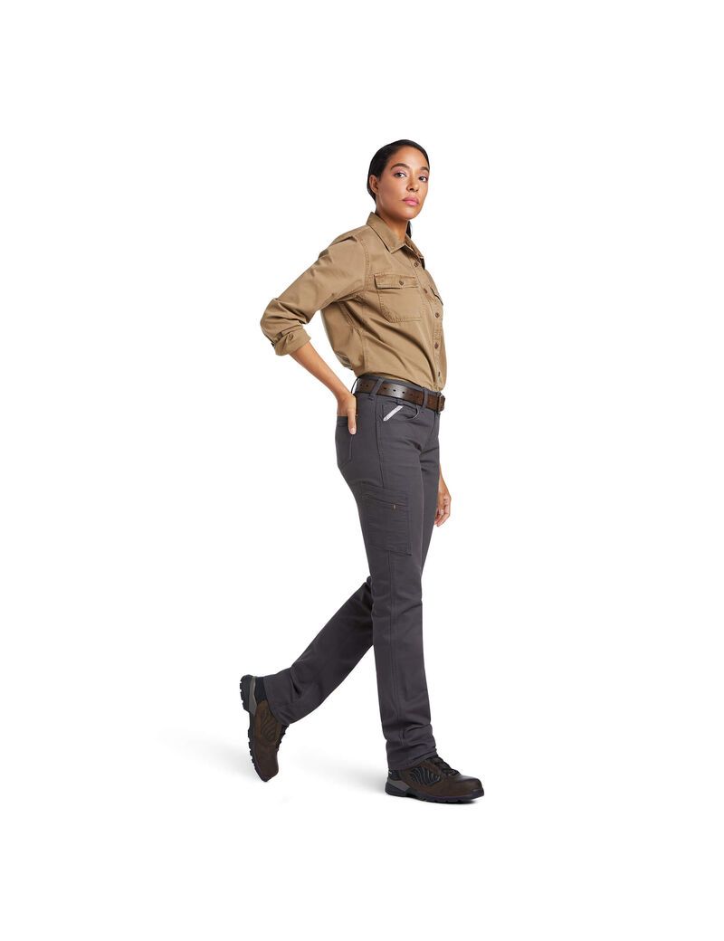 Pantalon Ariat Rebar DuraStretch Made Tough Droit Leg Grise | 846027RJI