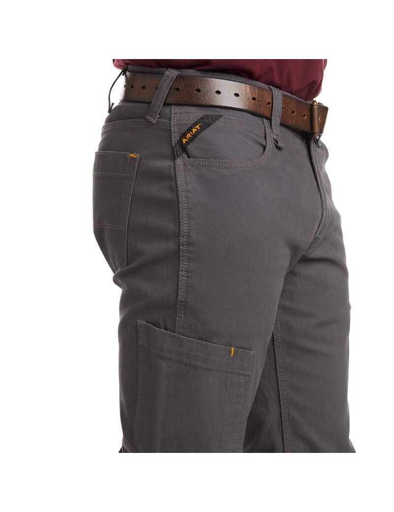 Pantalon Ariat Rebar M4 Low Rise DuraStretch Made Tough Stackable Droit Leg Grise | 857106OME