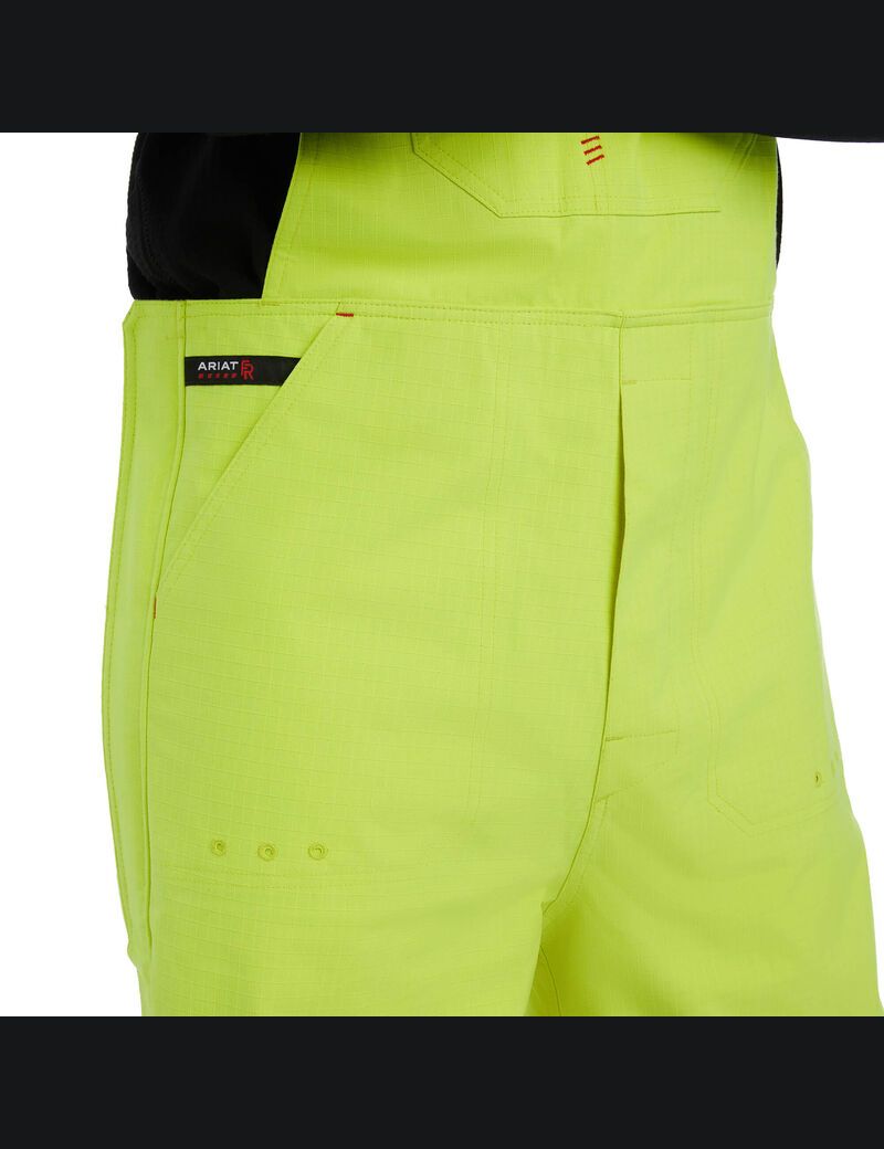 Pantalon Bib Ariat FR Hi-Vis Imperméables Jaune | 367045YVG