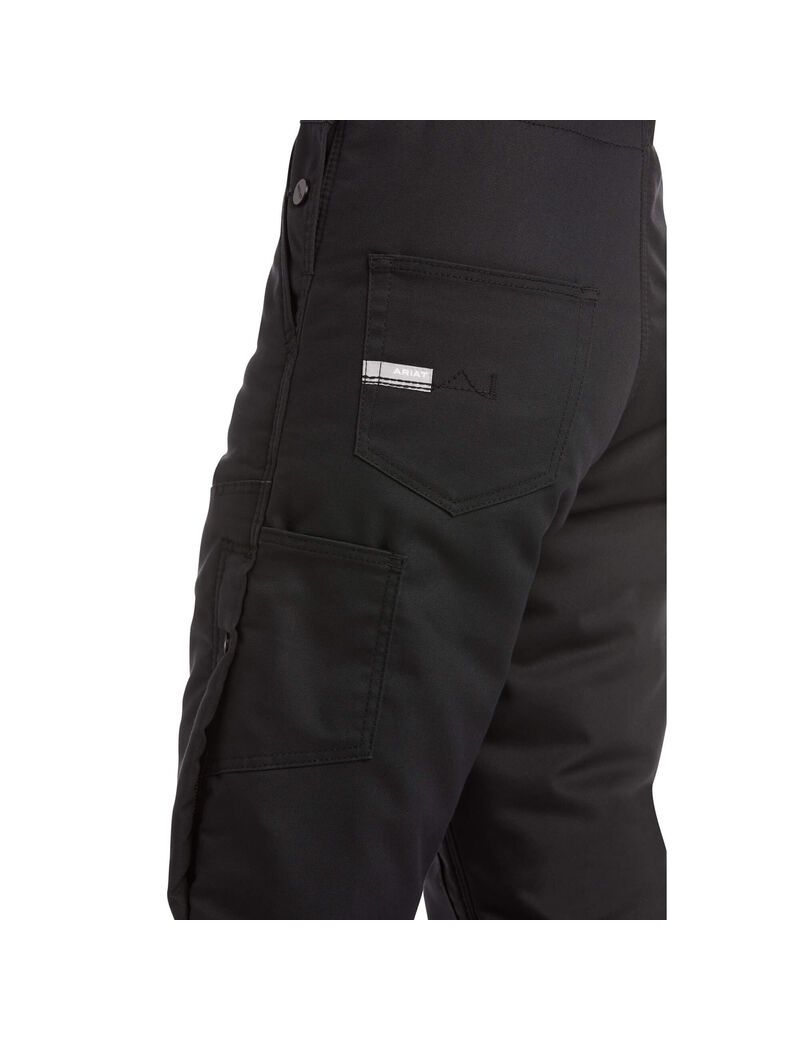 Pantalon Bib Ariat Rebar DuraCanvas Stretch Insulated Noir | 024786LWP