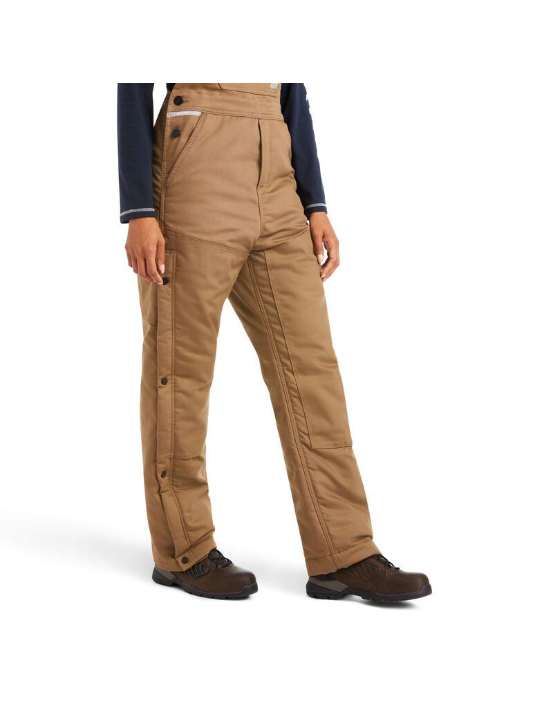 Pantalon Bib Ariat Rebar DuraCanvas Stretch Insulated Kaki | 145893GHB