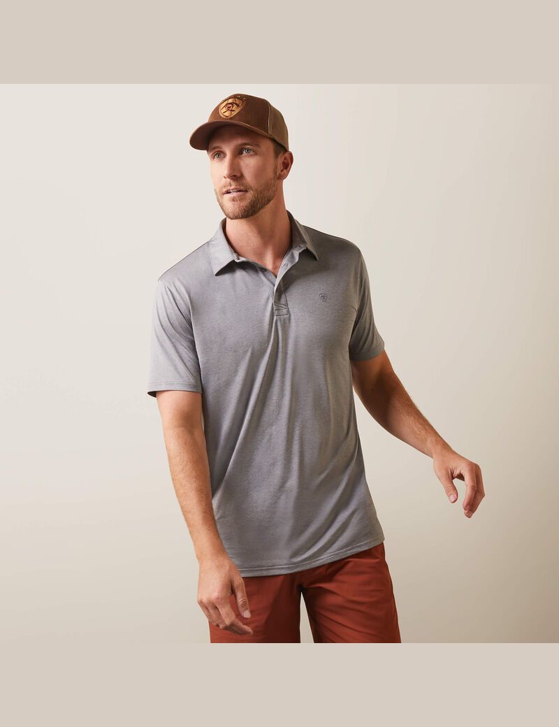 Polos Ariat Charger 2.0 Fitted Bleu Marine | 634892YLV