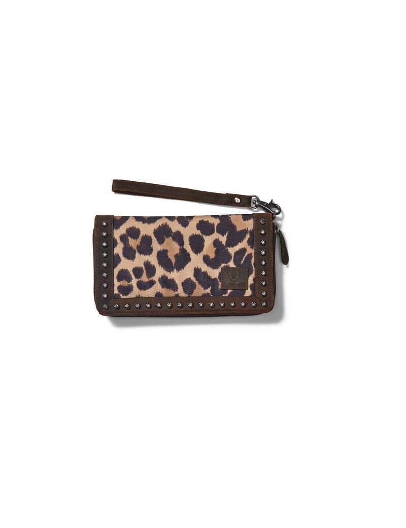 Portefeuilles Ariat Clutch Cheetah Marron | 378645OCG