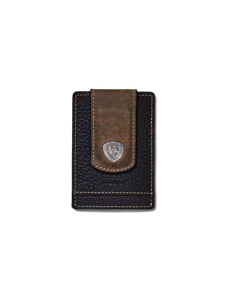 Sacs Ariat Card Case Logo Diagonal Stitch Marron | 164580ROV