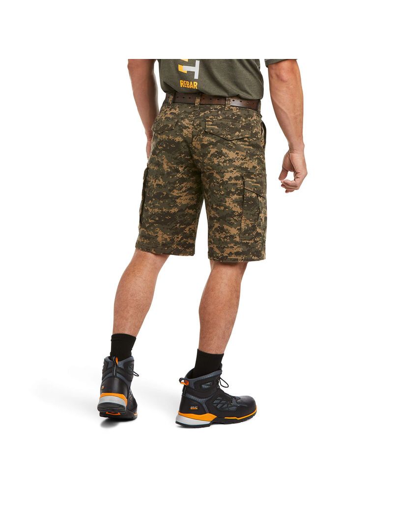 Shorts Ariat Rebar DuraStretch Made Tough Cargo Vert Olive Camouflage | 402561EXS