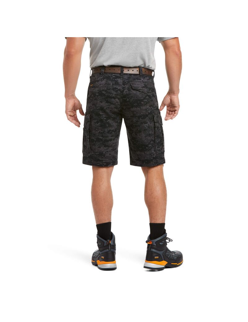 Shorts Ariat Rebar DuraStretch Made Tough Cargo Noir Camouflage | 546071MOC