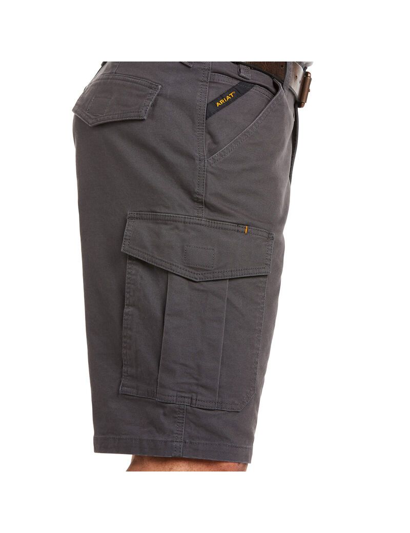 Shorts Ariat Rebar DuraStretch Made Tough Cargo Grise | 671048UKX