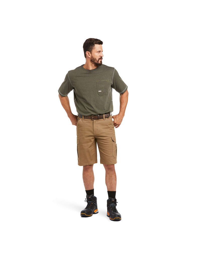 Shorts Ariat Rebar DuraStretch Made Tough Cargo Kaki | 695120MUB