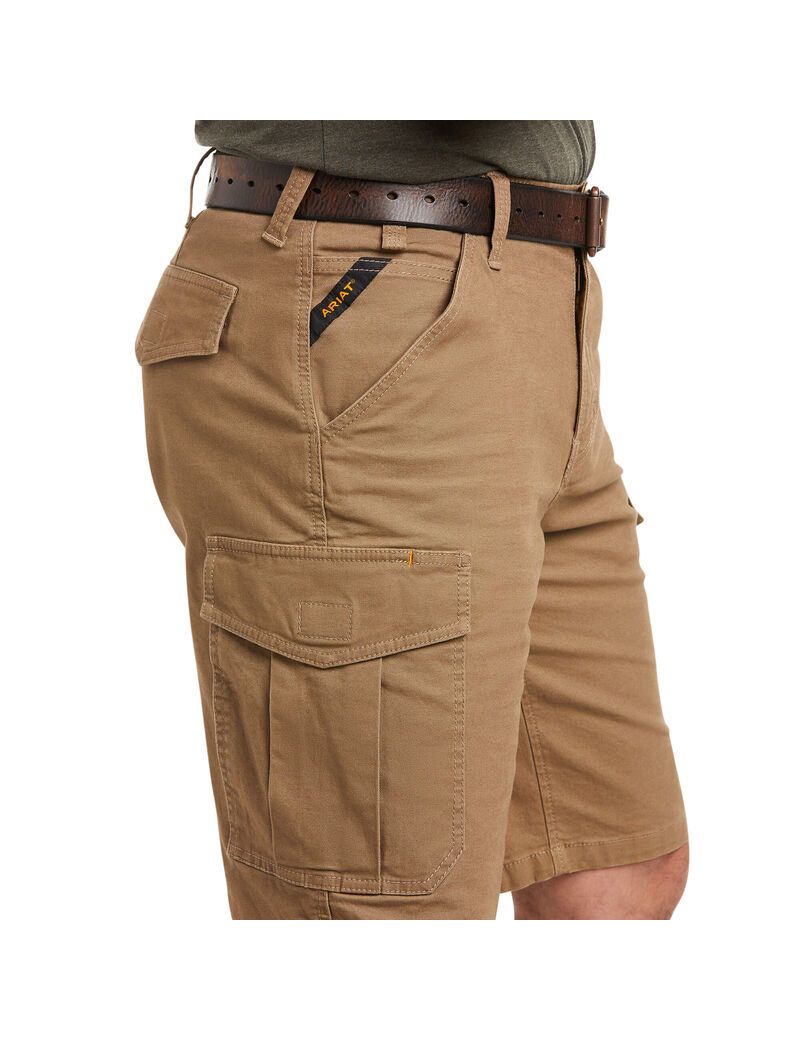 Shorts Ariat Rebar DuraStretch Made Tough Cargo Kaki | 695120MUB