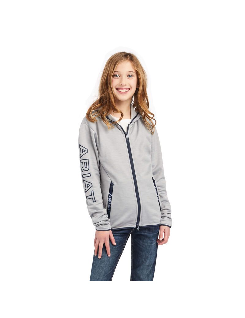 Sweat À Capuche Ariat Byron Full Zip Grise | 973624UBW