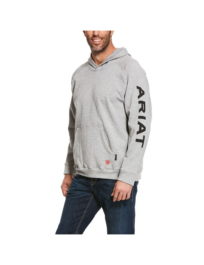 Sweat À Capuche Ariat FR Primo Fleece Logo Grise | 942786NXW