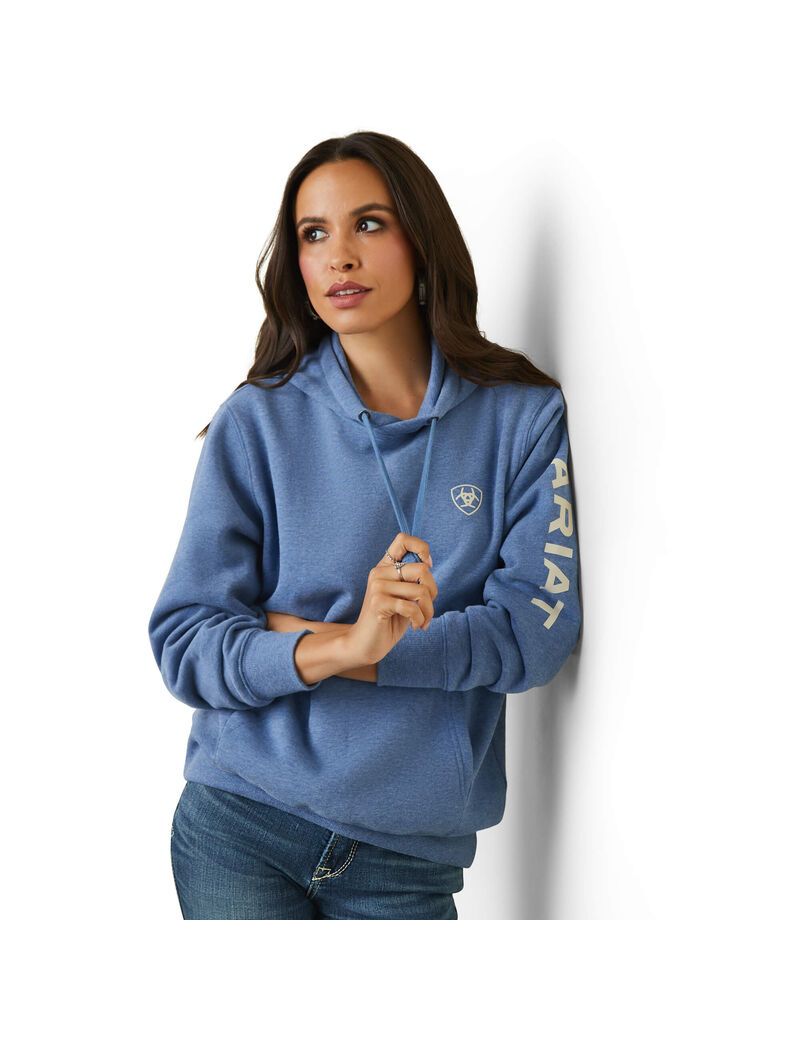 Sweat À Capuche Ariat Logo Bleu | 964381BTZ