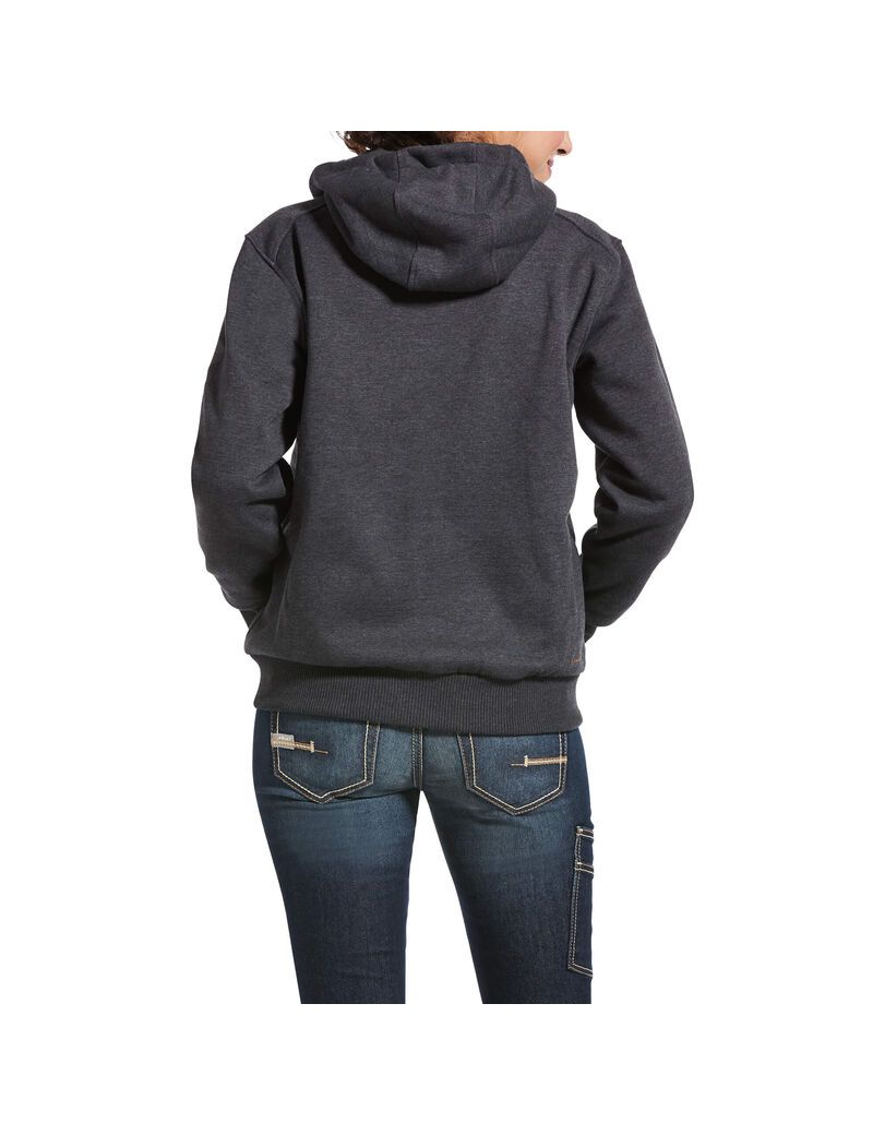 Sweat À Capuche Ariat Rebar All-Weather Full Zip Grise | 520981FBN