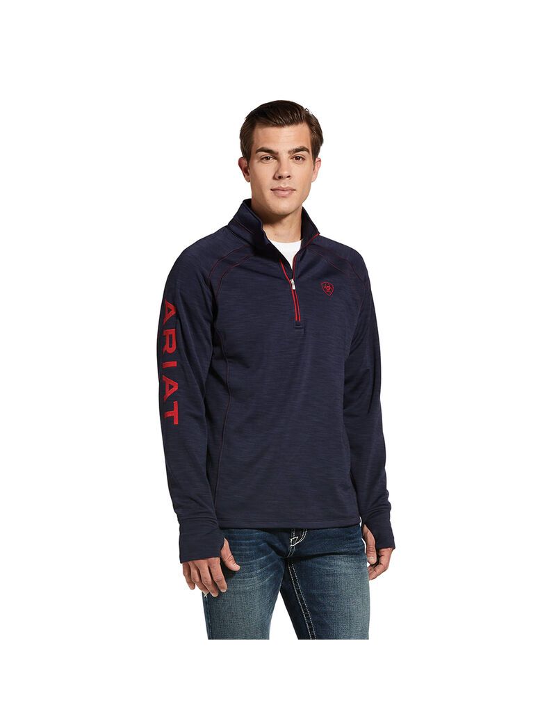 Sweats Ariat Tek Team 1/2 Zip Bleu Marine | 932467VNT