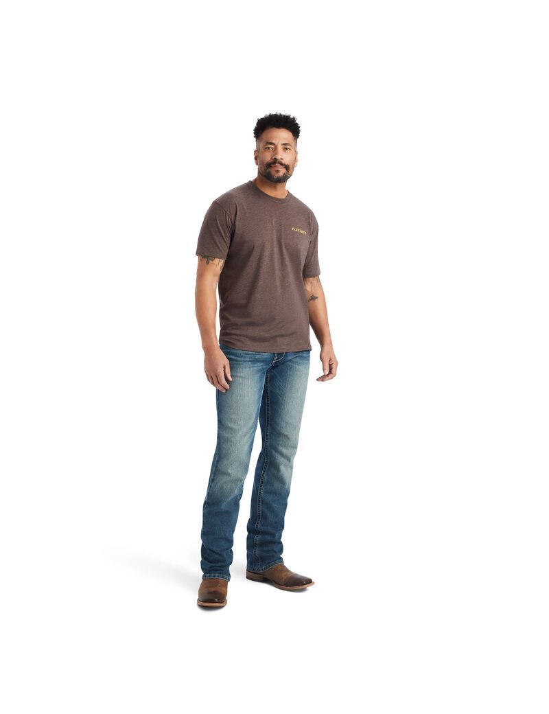 T Shirts Ariat Bronc Buster Marron | 503162ONC