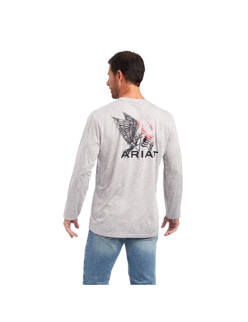 T Shirts Ariat Charger Free Bird Grise | 397214RAU