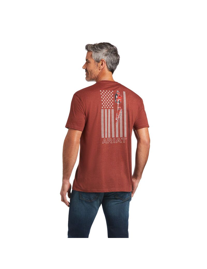 T Shirts Ariat Farm Rouge | 975368JGT