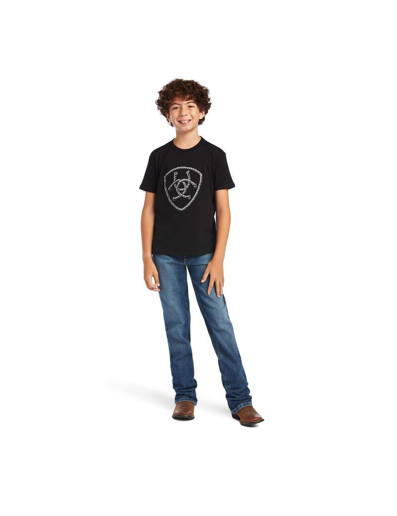 T Shirts Ariat Rope Shield Noir | 205381HLG