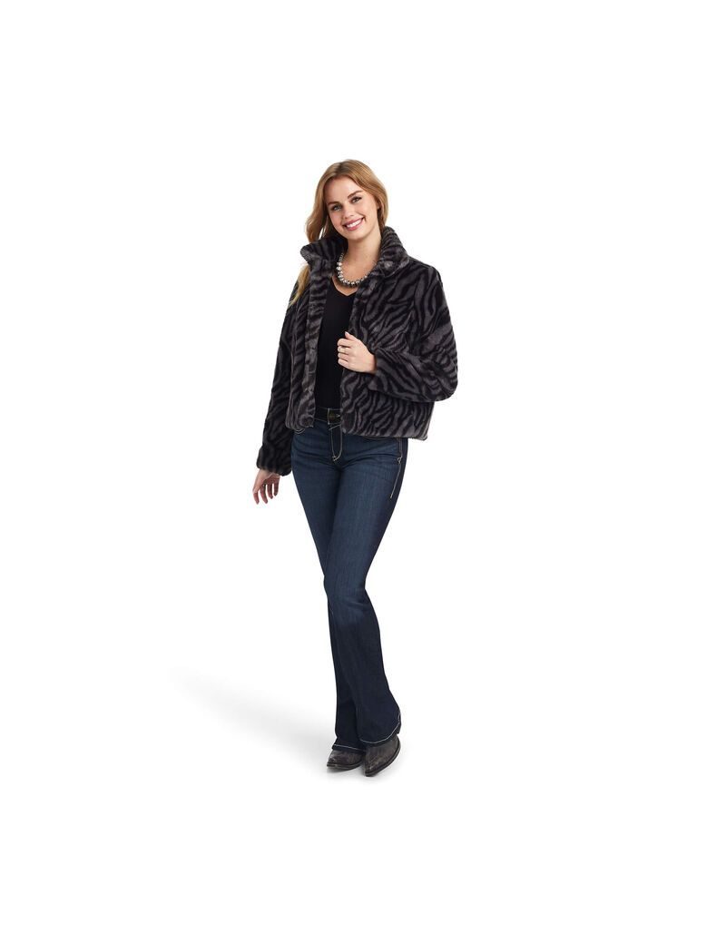 Vestes Ariat City Girl Faux Fur Noir | 320598XFR