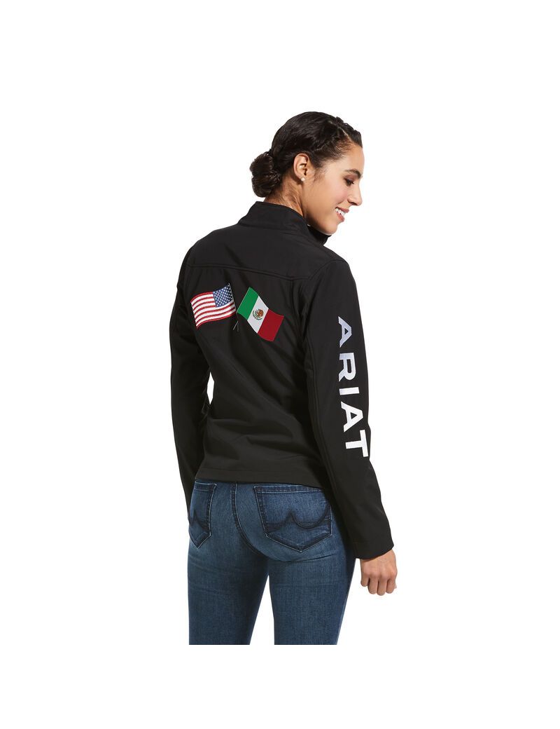 Vestes Ariat Classiche Team USA/MEX Softshell Noir | 610235NXZ